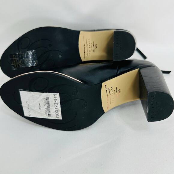 Ted Baker Vaully Leather Ankle Booties Almond Toe Boots in Black Size 36.5 NEW - Picture 10 of 12